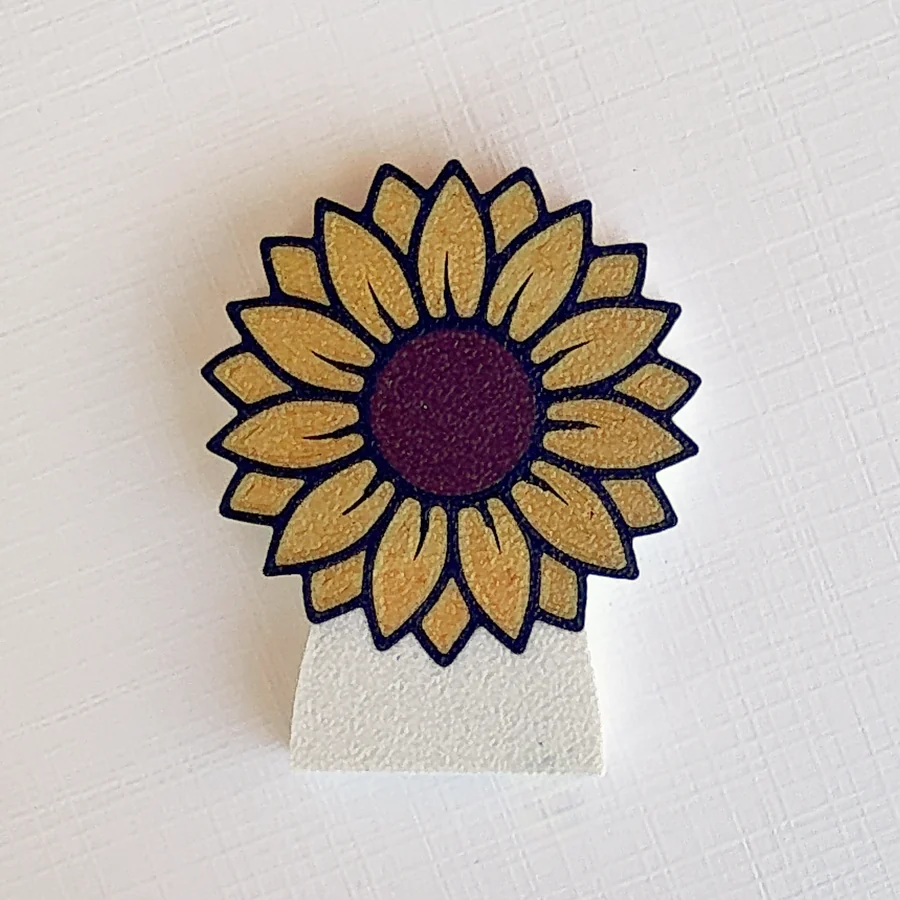 BuddyCan Tournesol, tournesol jaune imprimée en couleur dans la matière