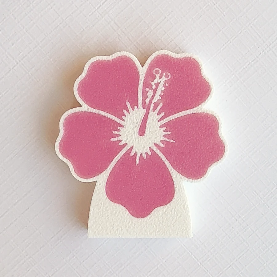 BuddyCan Hibiscus rose, motif imprimé en couleur dans la matière